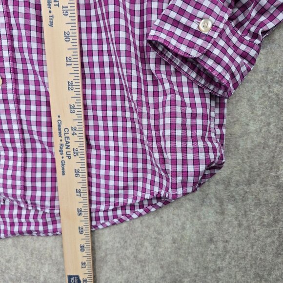 Chaps Mens Pink Checkered Long Sleeve Shirt M 60% Cotton/40% Polyester - Picture 4 of 5